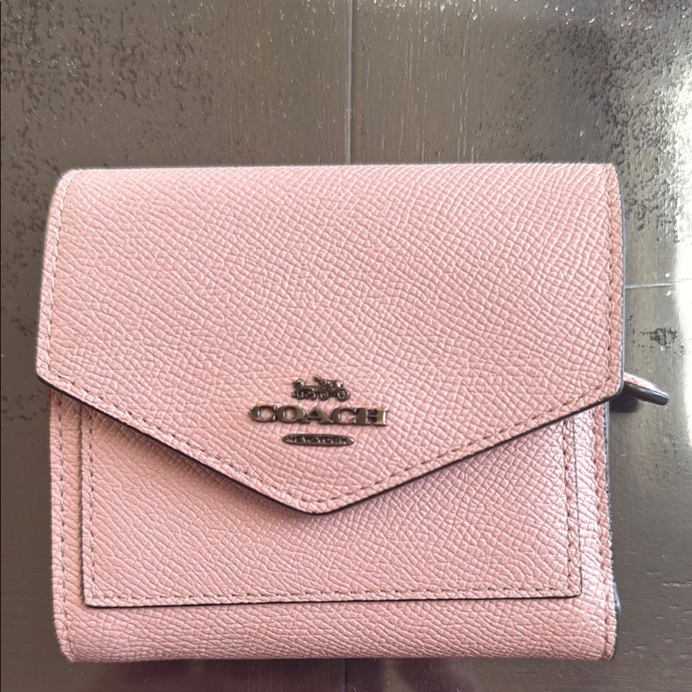 Coach Pink Leather Wallet with Envelope Flap